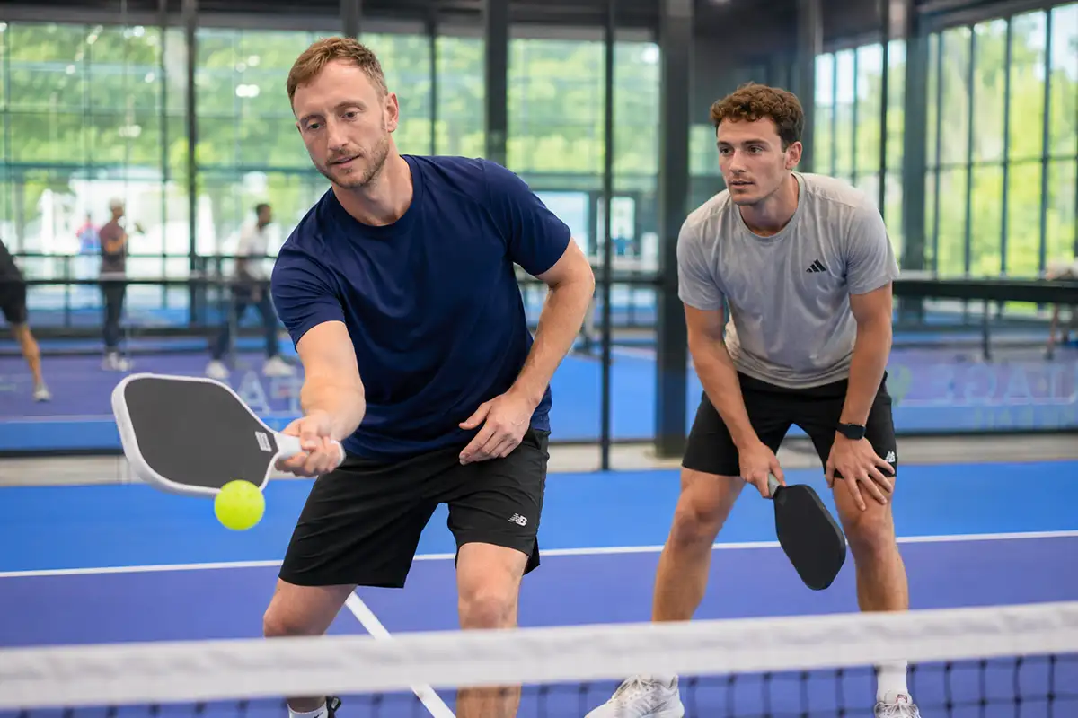 Pickleball coach David Ruth delivering a coaching session at Advantage Padel, Mudeford, Christchurch
