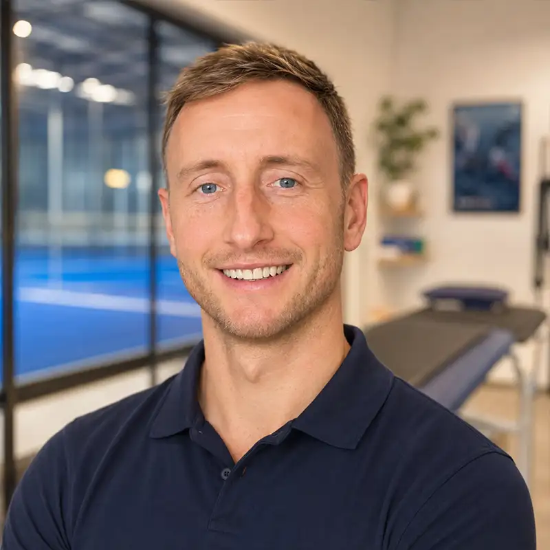 David Ruth, sports physiotherapist and pickleball coach, founder of Dorset Sports Physio at Advantage Padel, Christchurch