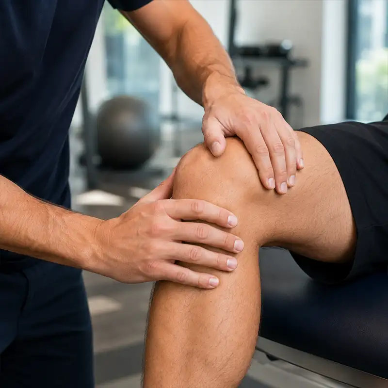 Knee pain assessment and treatment for a racquet sport player at Dorset Sports Physio, Christchurch